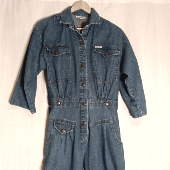 Vintage Dreams Junior's Denim Jumpsuit Size 9/10 - Picture 3 of 12
